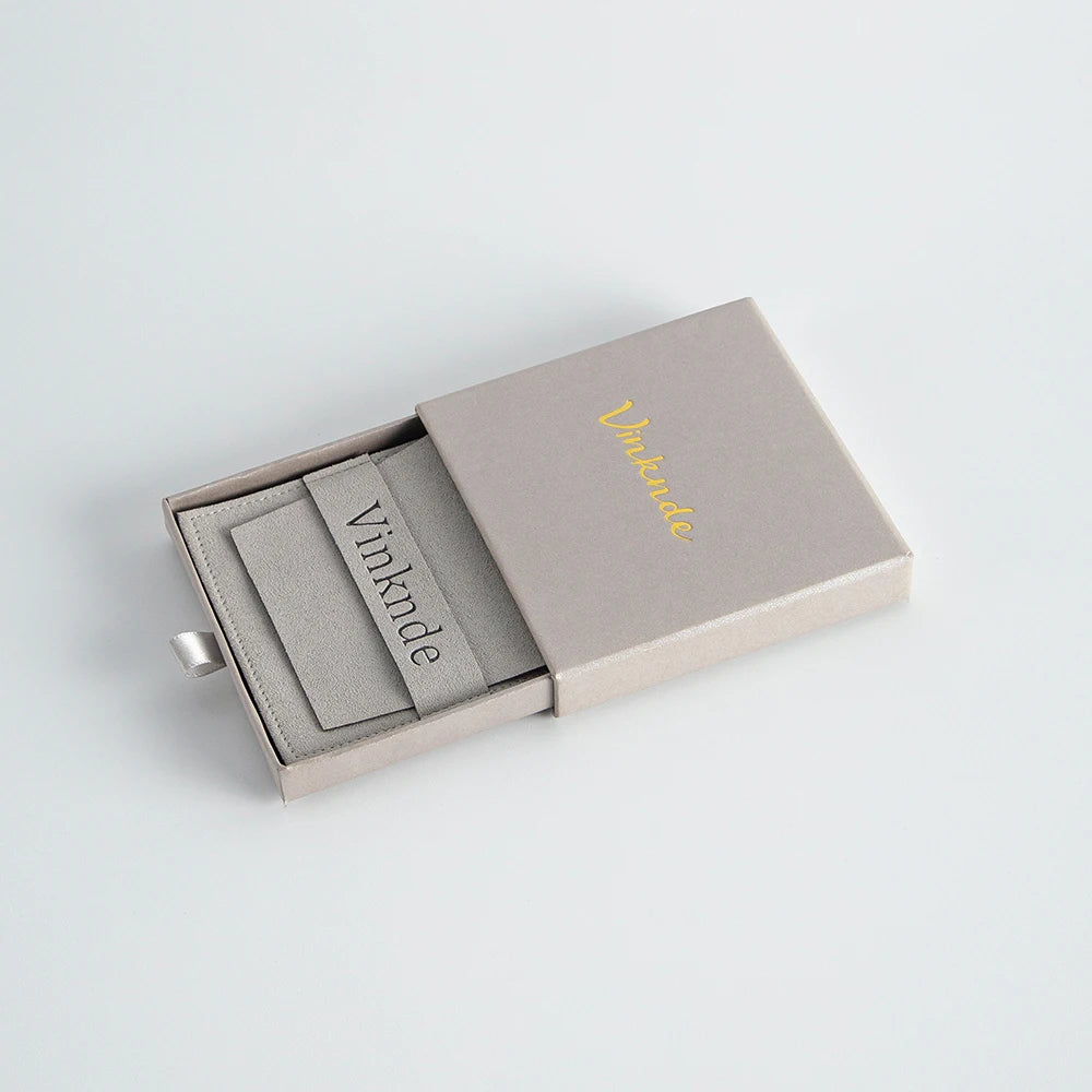 24Sets Personalized Custom Logo Jewelry Gift Box with High Quailty Microfiber Velvet Envelope Bag Rings Earrings Organizer Pouch