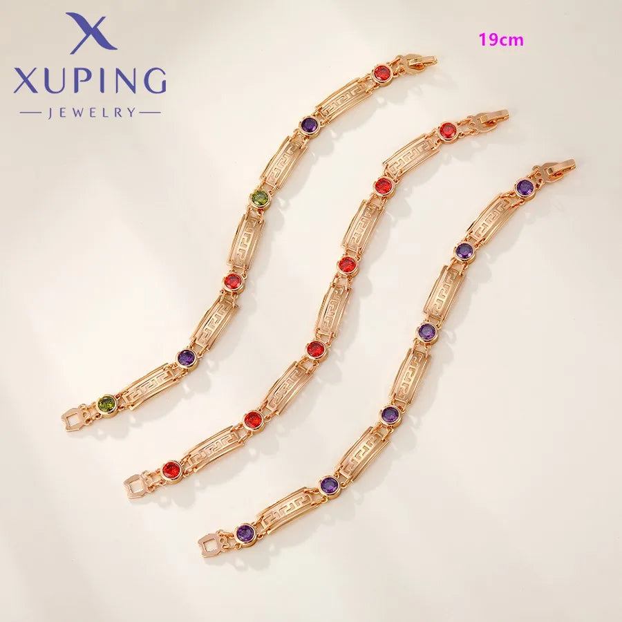Xuping Jewelry New Arrival Promotion Gold Plated Fashion Copper Alloy Women's Bracelet Earrings Group Jewellery Gift X000853827