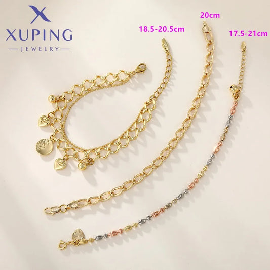 Xuping Jewelry New Arrival Promotion Gold Plated Fashion Copper Alloy Women's Bracelet Earrings Group Jewellery Gift X000853827
