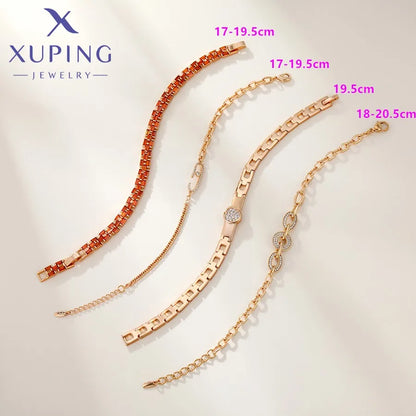 Xuping Jewelry New Arrival Promotion Gold Plated Fashion Copper Alloy Women's Bracelet Earrings Group Jewellery Gift X000853827