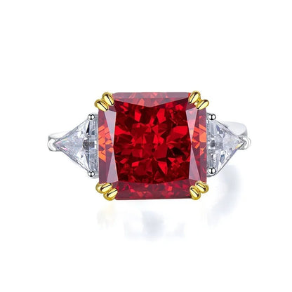 FIRERING Super Flash 5ct 10MM High Carbon Stone Women Ring S925 Silver Luxury Premium Jewelry Gift