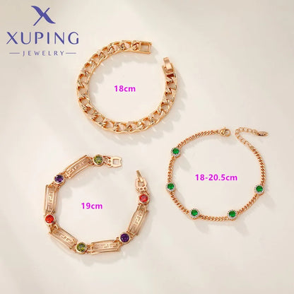 Xuping Jewelry New Arrival Promotion Gold Plated Fashion Copper Alloy Women's Bracelet Earrings Group Jewellery Gift X000853827